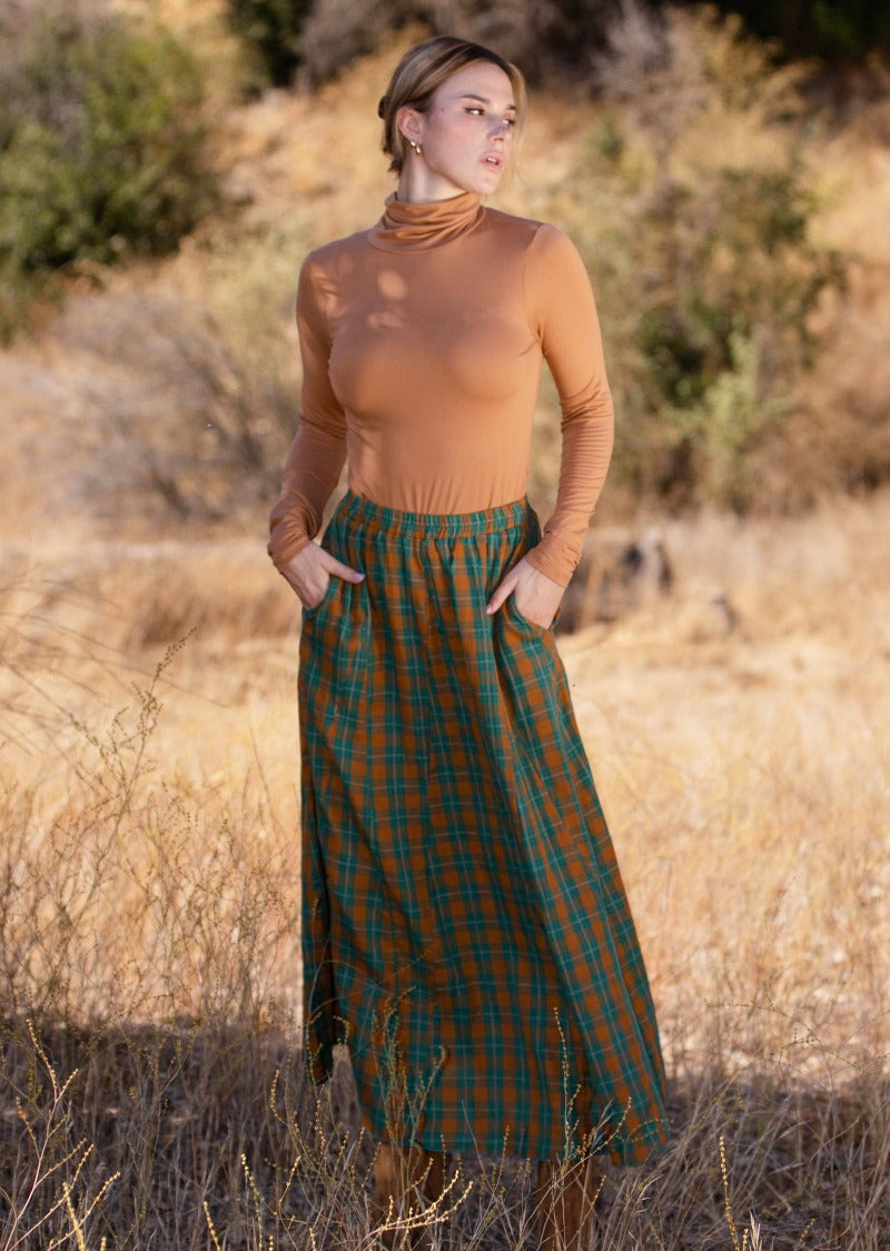 JEMMA PLAID LONG SKIRT