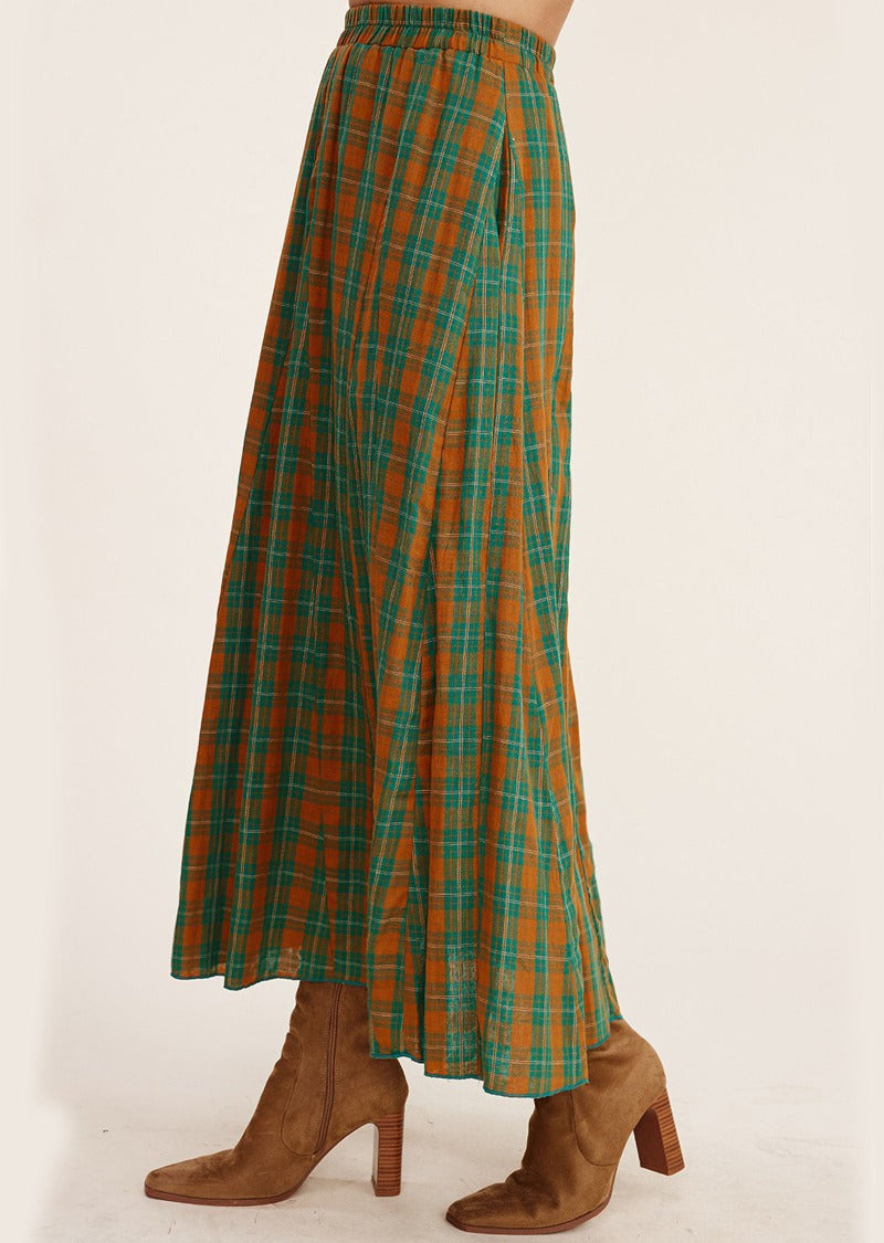 JEMMA PLAID LONG SKIRT