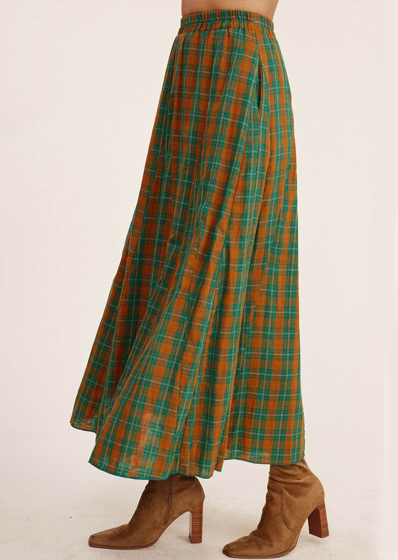 JEMMA PLAID LONG SKIRT