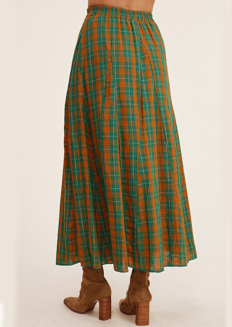 JEMMA PLAID LONG SKIRT