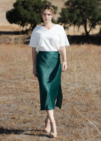 STELLA SATIN MIDI SKIRT