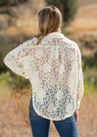 BRIANNA LACE BUTTON DOWN SHIRT