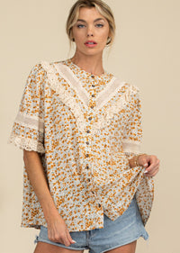 BLAIR FLORAL BUTTON DOWN BLOUSE