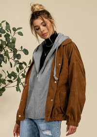 SHALLY CORDUROY HOODIE JACKET