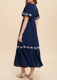 MILLIE EMBROIDERED LONG DRESS